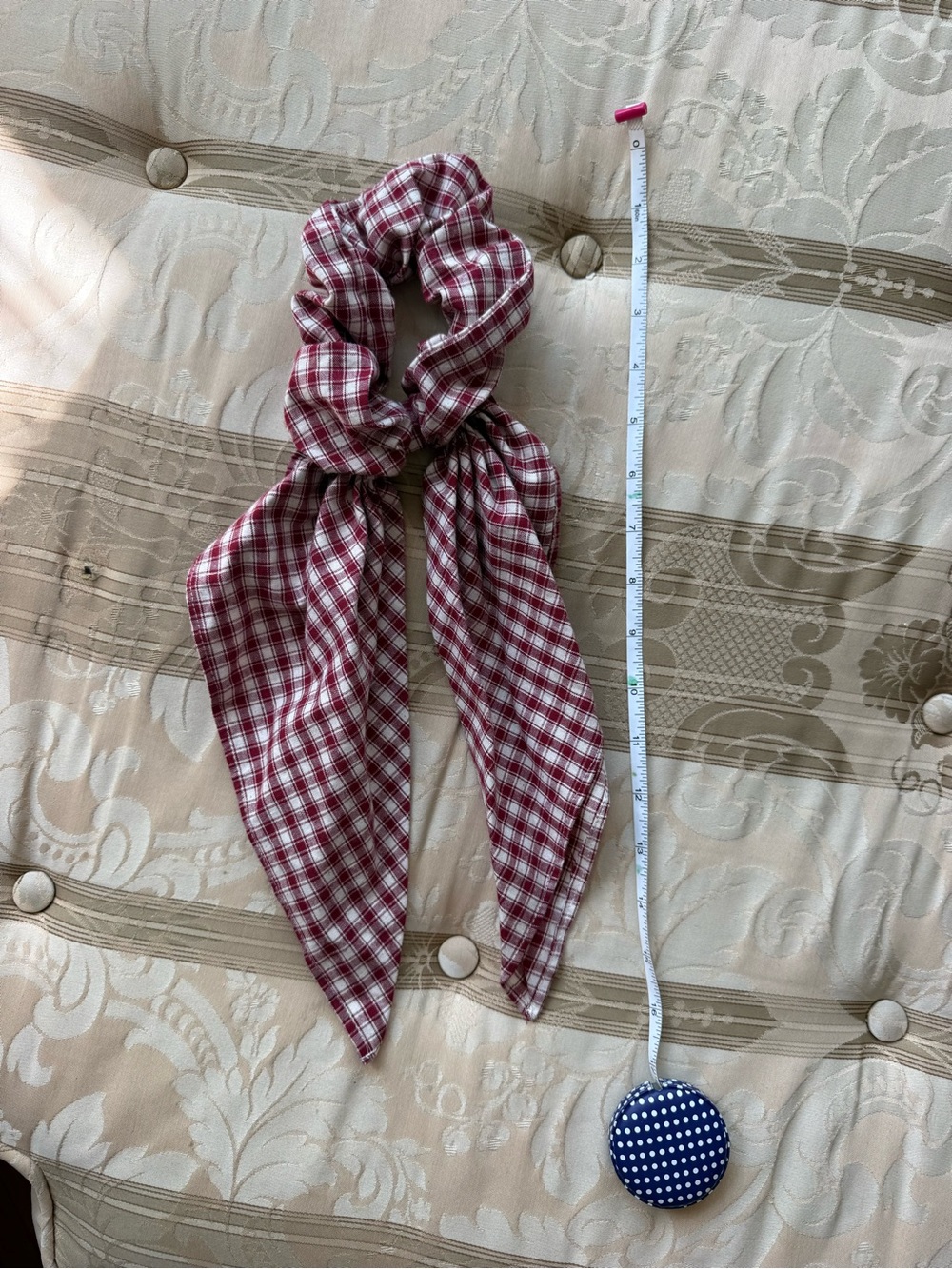 Large Plaid Bow Scrunchie Hair Tie